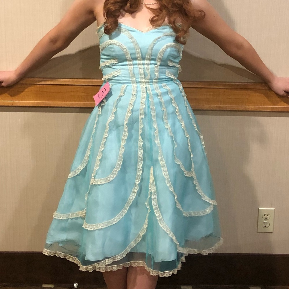 Vintage Betsey Johnson Turquoise Prom Dress